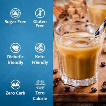 Syruvia Sugar-Free Brown Sugar Cinnamon Coffee Flavoring Syrup 25.4oz - 0 Calories, Kosher, and Gluten-Free. Perfect for Drinks, Sodas, Shakes, Desserts, and More.