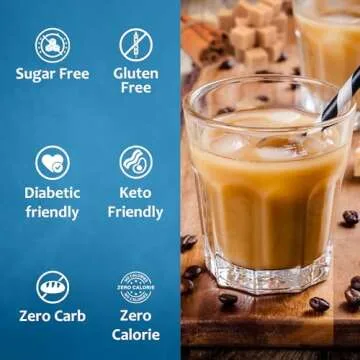 Syruvia Sugar-Free Brown Sugar Cinnamon Coffee Flavoring Syrup 25.4oz - 0 Calories, Kosher, and Gluten-Free. Perfect for Drinks, Sodas, Shakes, Desserts, and More.