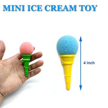 Meirrnyyu 24 Pcs 4inch Ice Cream Foam Ball Launcher,Mini Ice Cream Cone Shooter Toys for Kids,Childr...