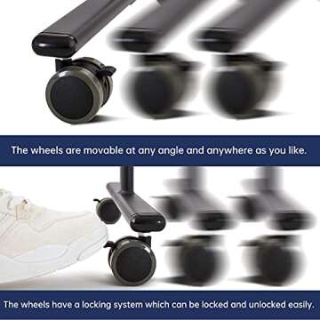 Large Dry-Erase Rolling Magnetic Whiteboard - 48 x 32 Inches Dry Erase Board with Stand Height Adjust Double Sides Mobile White Board Easel on Wheels with 25 Sheets Paper Pad Office, Home & Classroom