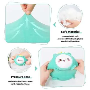 AIXINI Cute Cat Frog Plush Pillow 8” Kitten Froggy Stuffed Animal, Soft Kawaii Cat Plushie with Fr...