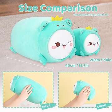 AIXINI Cute Cat Frog Plush Pillow 8” Kitten Froggy Stuffed Animal, Soft Kawaii Cat Plushie with Frog Outfit Costume, Hugging Plush Squishy Pillow Toy Gifts for Kids