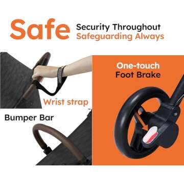 MAMAZING Lightweight Baby Travel Stroller with Organizer & Cushion–Mom’s Choice Gold Award Winner, Compact & Airplane-Friendly, One-Handed Folding Design, 11.6 lbs, Perfect for Toddlers, Black