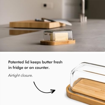KIVY Glass Butter Dish with Airtight Lid for Each Kitchen
