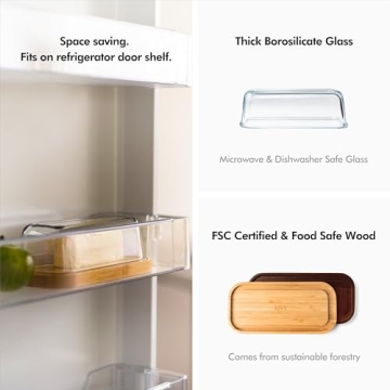 KIVY Glass Butter Dish with Airtight Lid for Each Kitchen
