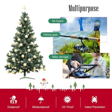 Cosy Family 7.5 ft Christmas Tree Storage Bag - Durable Heavy Duty Extra Large Artificial Xmas Holiday Tree Bag with Reinforced Handles and Dual Zippers Wide Opening - Red