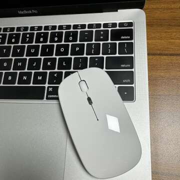 PEIBO Bluetooth Wireless Mouse for Laptop mac MacBook ipad MacBook air MacBook pro pc Desktop Computer Windows Chromebook Notebook (White)