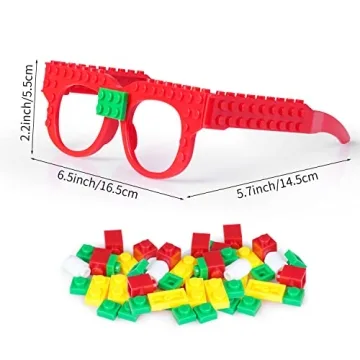 Fowecelt 12 Pcs DIY Building Bricks Glasses for Kids