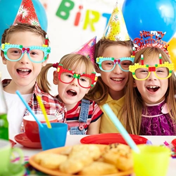 Fowecelt 12 Pcs DIY Building Bricks Glasses for Kids