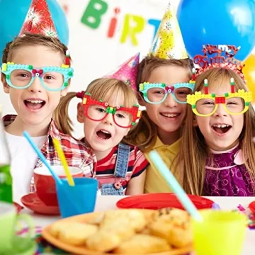 Fowecelt 12 Pcs DIY Building Bricks Glasses for Kids