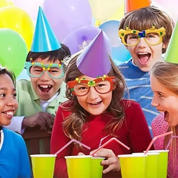 Fowecelt 12 Pcs DIY Building Bricks Glasses for Kids