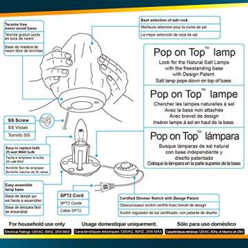 Handmade Himalayan Glow Salt Lamp with Dimmer Switch for Gift