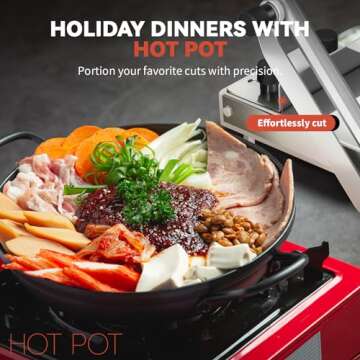 BAOSHISHAN Manual Frozen Meat Slicer, Stainless Steel Meat Cutter Beef Mutton Roll Bacon Nougat for ...