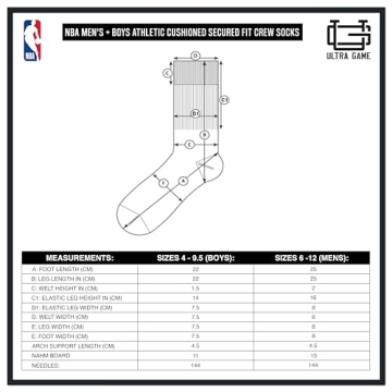 Ultra Game NBA Men's Athletic Crew Socks - 6 Pack