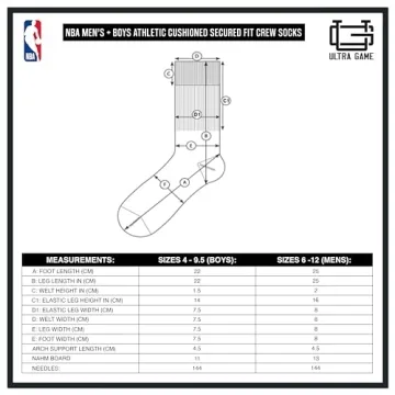 Ultra Game NBA Men's Athletic Crew Socks - 6 Pack