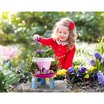 Advanced Play Fairy Garden Kit Kids Gardening Set Indoor Outdoor Play Activity Gardening Tool Set Toys Kids Toddlers Girls Boys Ages 3