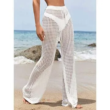 Stylish High Elastic Waist Beach Cover Up Pants for Women