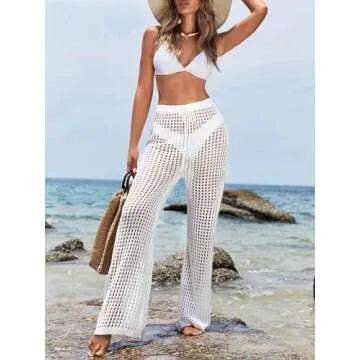 Stylish High Elastic Waist Beach Cover Up Pants for Women