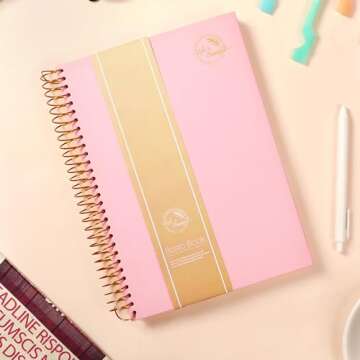 Yoment Hardcover Spiral Notebook,300 Pages College Ruled Notebooks,7” x 10”Large Spiral Journal,...