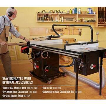 SAWSTOP 10-Inch Professional Cabinet Saw, 3-HP, 36-Inch Professional TGlide Fence System (PCS31230-TGP236)