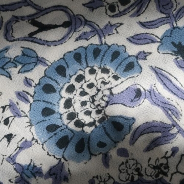 Elegant Blue Block Print Cotton Pillow Covers Set of 2