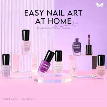Morovan Nail Polish Set Fingernail: Lilac Light Purple Quick Dry Nail Polish Kit 0.25oz Lavender Reg...