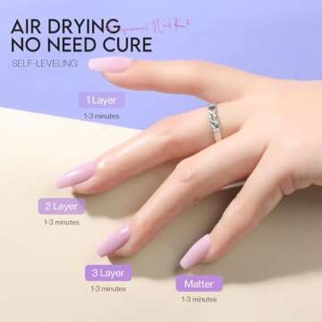 Morovan Nail Polish Set Fingernail: Lilac Light Purple Quick Dry Nail Polish Kit 0.25oz Lavender Regular Nail Polish Pack Glossy Finger Nail Polish Gifts for Women