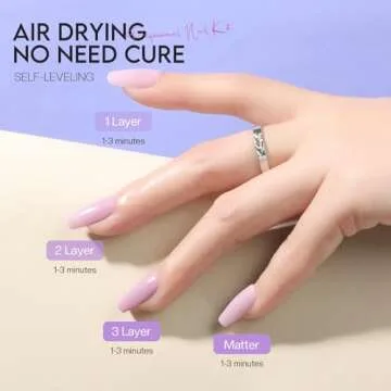 Morovan Nail Polish Set Fingernail: Lilac Light Purple Quick Dry Nail Polish Kit 0.25oz Lavender Regular Nail Polish Pack Glossy Finger Nail Polish Gifts for Women