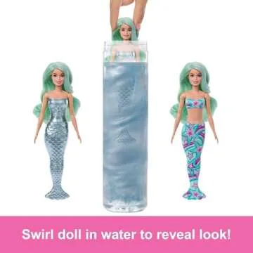 Barbie Color Reveal Doll & Accessories with 6 Unboxing Surprises, Mermaid Series with Color-Change Bodice