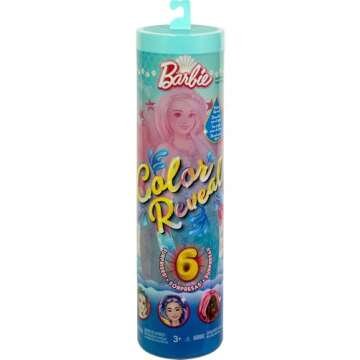 Barbie Color Reveal Doll & Accessories with 6 Unboxing Surprises, Mermaid Series with Color-Change Bodice