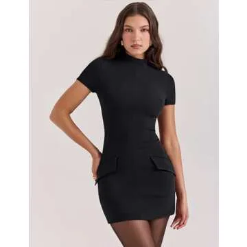 YMDUCH Women's Stylish Mini Bodycon Party Dress