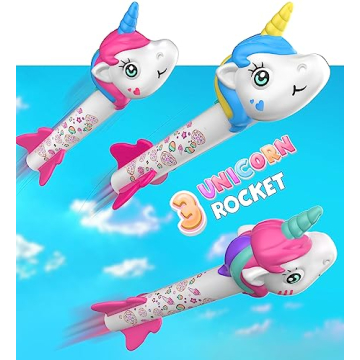 Unicorn Rocket Launcher Toy for Kids 2-8 Outdoor Fun