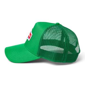 Happy Dad Trucker Hat, Green, Trendy Mens Hats with Breathable Mesh Back, Adjustable Snap Closure, Birthday Gifts for Men and Women, Snapback Cap