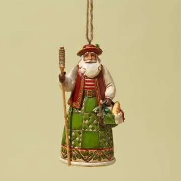 Enesco Jim Shore Heartwood Creek Italian Santa Hanging Ornament - Unique Collectible