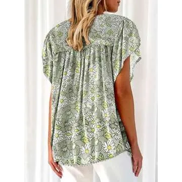 SHEWIN Boho Floral Summer Blouse for Women 2024