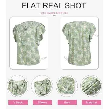 SHEWIN Boho Floral Summer Blouse for Women 2024