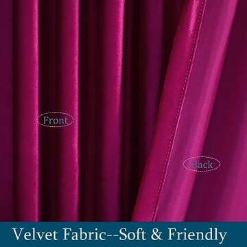 PRIMROSE Hot Pink Velvet Curtains 84 inch Long for Living Room,Set of 2 Panels Blackout Rod Pocket Back Tab Window Treatment Room Darkening Heavy Decorative Curtains Drapes for Bedroom