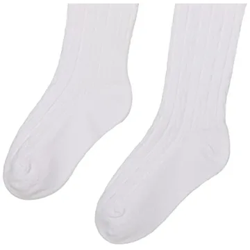 Jefferies White Cable Knit Tights for Girls 6-8 Years