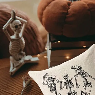 MFGNEH Halloween Skull Pillow Covers for Festive Home Decor