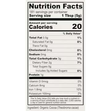 Anthony's Organic Cocoa Powder, 2 lb, Cacao Powder, Gluten Free, Non GMO, Non Alkalized, Unsweetened