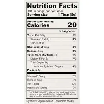 Anthony's Organic Cocoa Powder, 2 lb, Cacao Powder, Gluten Free, Non GMO, Non Alkalized, Unsweetened