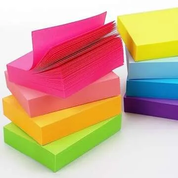 Sticky Notes 1.5x2 inch Bright Colors Self-Stick Pads 8 Pads/Pack 100 Sheets/Pad Total 800 Sheets