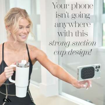 Case-Mate Stick it! Magnetic Suction Cup Phone Mount | Snap-On iPhone Suction Mount | Detachable Suction Phone Grip | Hands-Free MagSafe Suction Mount for iPhone Pro Max 16/15/14/13/12 Series | Black