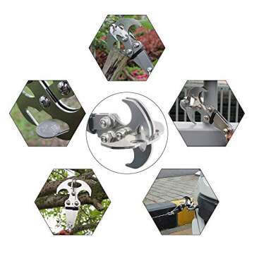 WREOW 2 IN 1 Pocket Size Grappling Hook,Stainless Steel Grappling Hook Survival Folding Rock Climbing Claw Multifunctional Tool Tactical Emergency Tool for Outdoor Life (2 PACK)