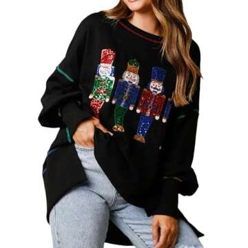 Funny Santa Christmas Sweatshirt for Women - Cozy & Cute