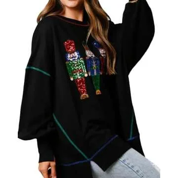 Funny Santa Christmas Sweatshirt for Women - Cozy & Cute