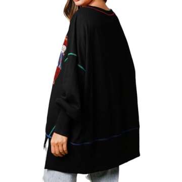 Funny Santa Christmas Sweatshirt for Women - Cozy & Cute