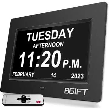 Digital Clock for Seniors - Large Display, Auto Dimmable & 12 Alarms