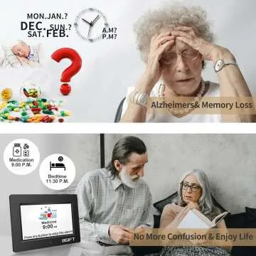 Large LCD Digital Clock for Seniors - Auto Dimming