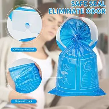 CLOUDBERG 24 Pack Blue Emesis Bags, 1000 ml Vomit Bags for Morning Sickness, Portable Nausea Bags for Pregnant Women, Leak Resistant Design for Car and Travel